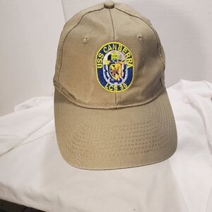 Port & Company USS Canberra LCS 30 Plankowner Tan Billed Cotton Twill Hat Adjust